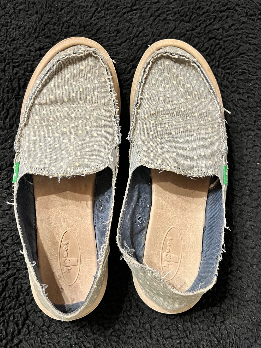 Sanuk women’s light blue Polka Dot Slip-On Loafers
